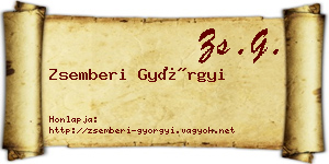 Zsemberi Györgyi névjegykártya